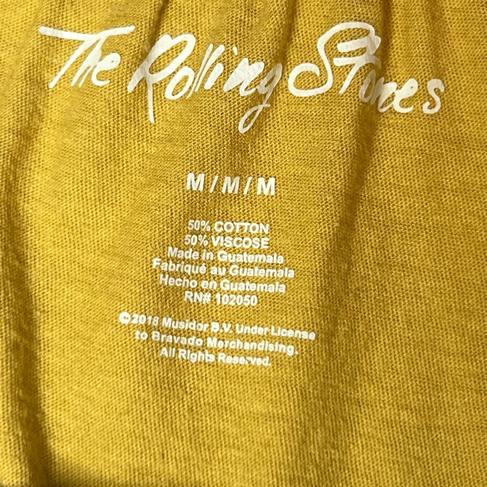 The Rolling Stones Mustard Yellow Strapless Tube Top - Picture 3 of 6